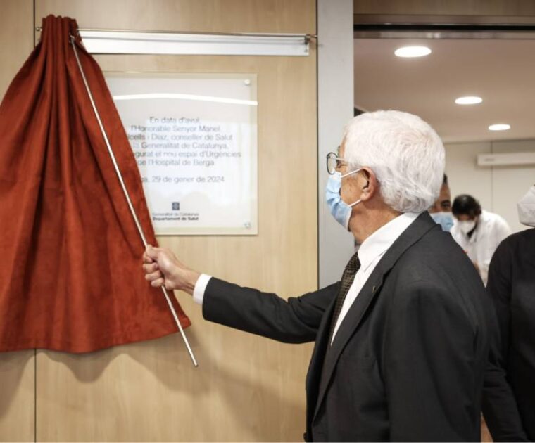 Imatge del conseller de Salut de la Generalitat de Catalunya, Manel Balcells en l'acte d'inauguració del nou Servei d'Urgències de l'Hospital de Berga