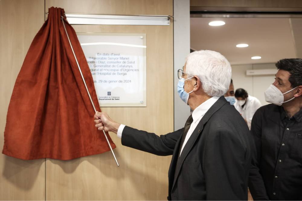 Imatge del conseller de Salut de la Generalitat de Catalunya, Manel Balcells en l'acte d'inauguració del nou Servei d'Urgències de l'Hospital de Berga